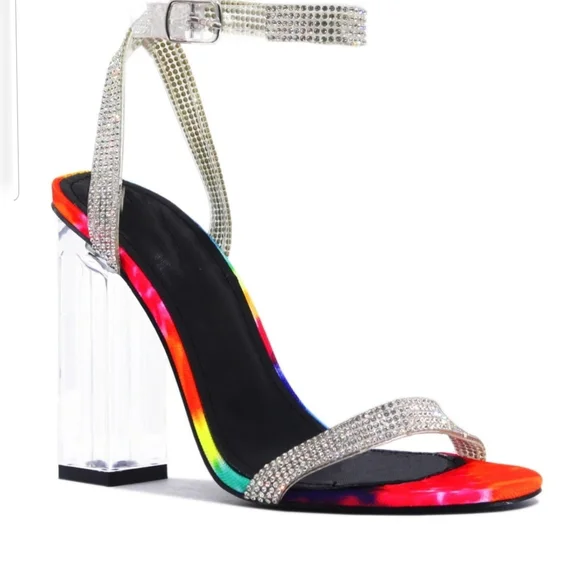 6, GLASS HEELS- MULTI Color - Picture 3 of 4